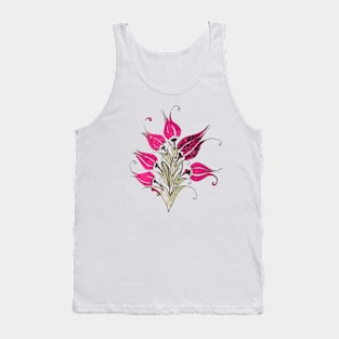 Pink Tulips In Artistic Ottoman Turkish Style Tank Top